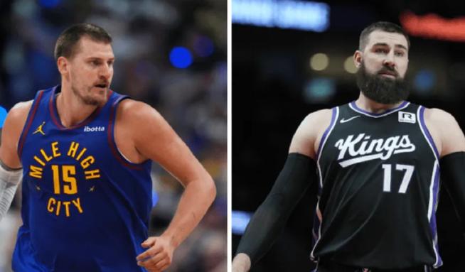 欧洲大白双熊！约基奇和新队友瓦兰丘纳斯媒体日亲密合影